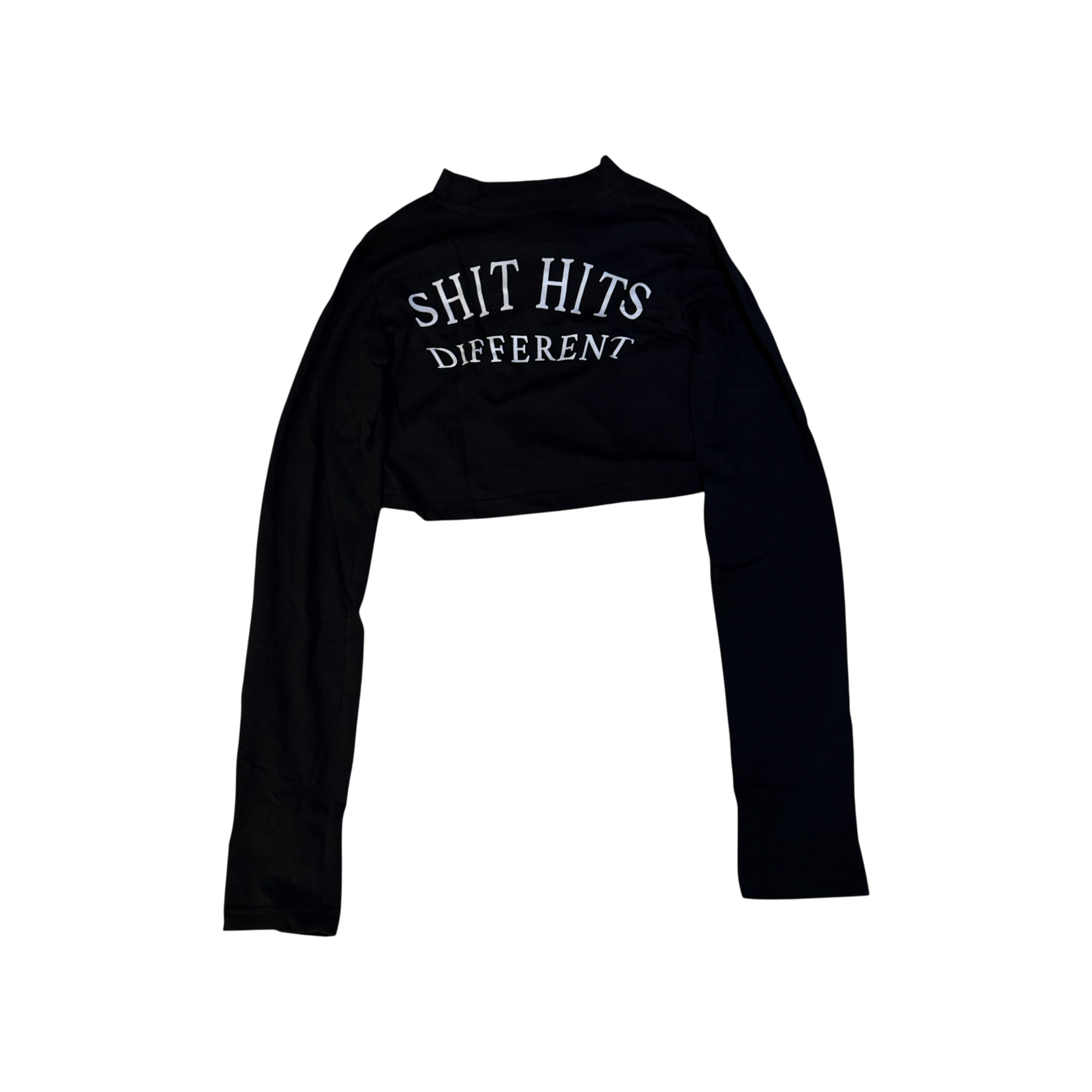 “Shit Hits Different” crop top